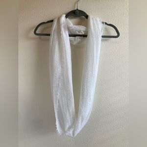 Lightweight White Infinity Scarf